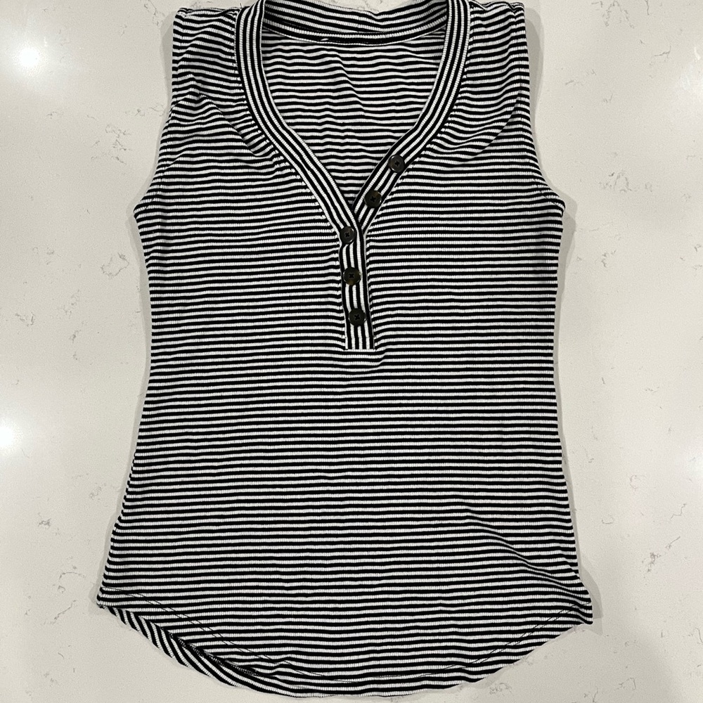 Women’s Striped Button Tank Top